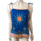 River Island UK S Women's Tank Top Blue Print Sun Design Spaghetti Strap