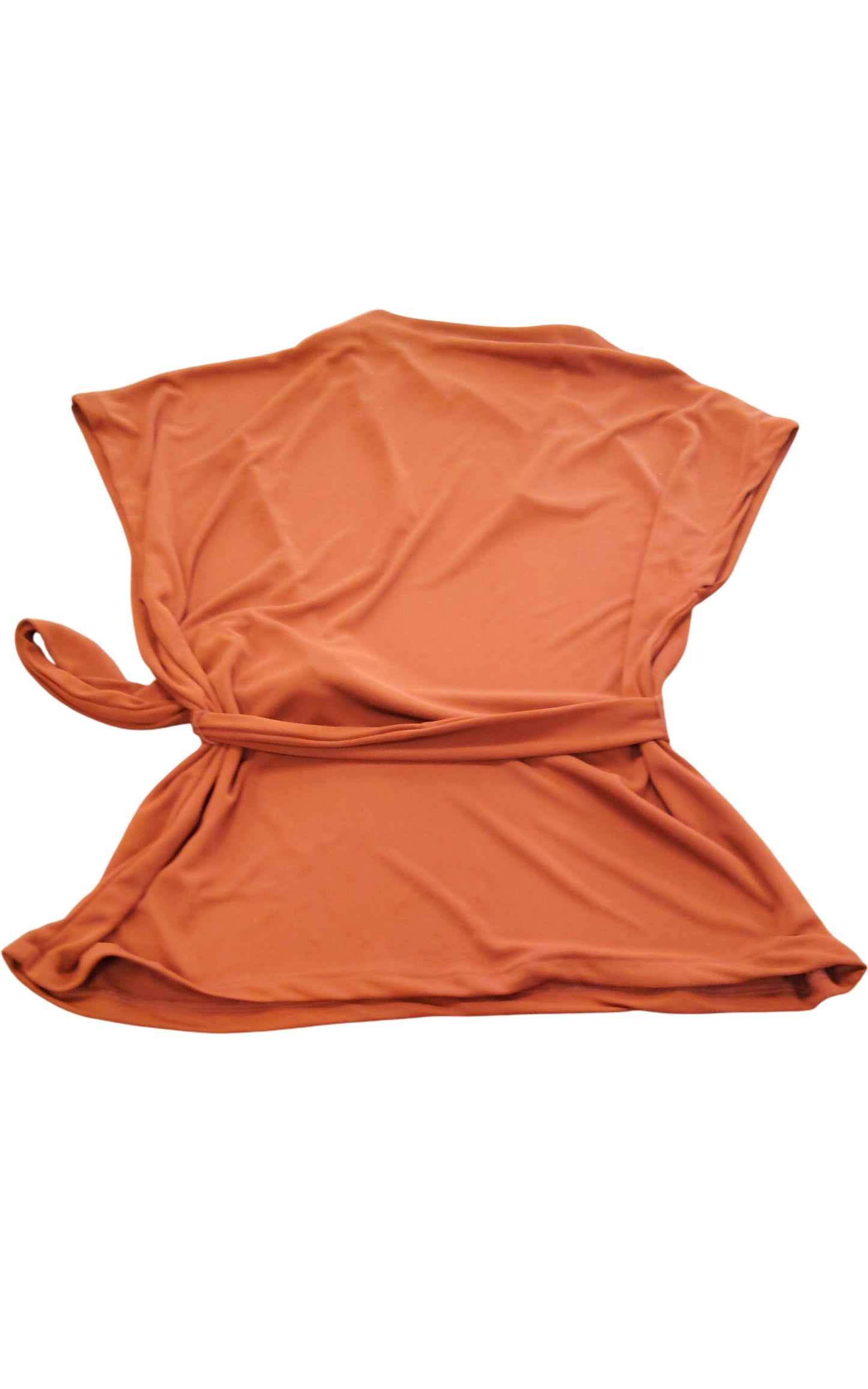 River Island Oversized Wrap Top UK L Women's Rust Red Lightweight Jersey