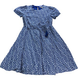 Branded Blue Abstract Foliage Full Skirted Mini Dress - Size 14L