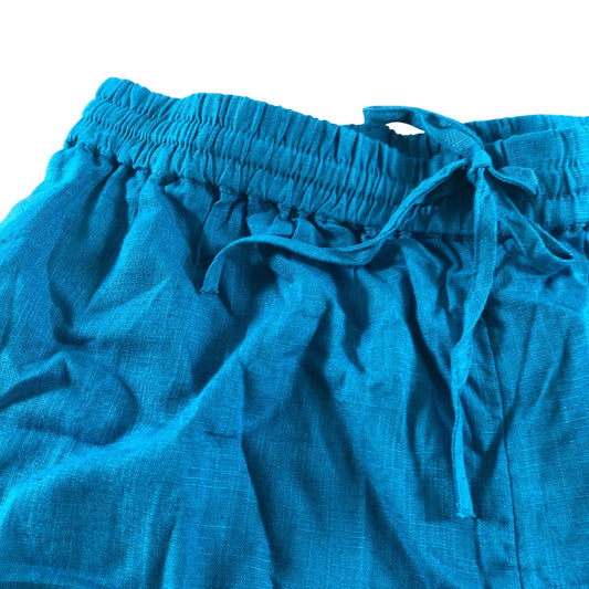 River Island Women's Loungewear Shorts UK L Elasticated Waist Blue Viscose