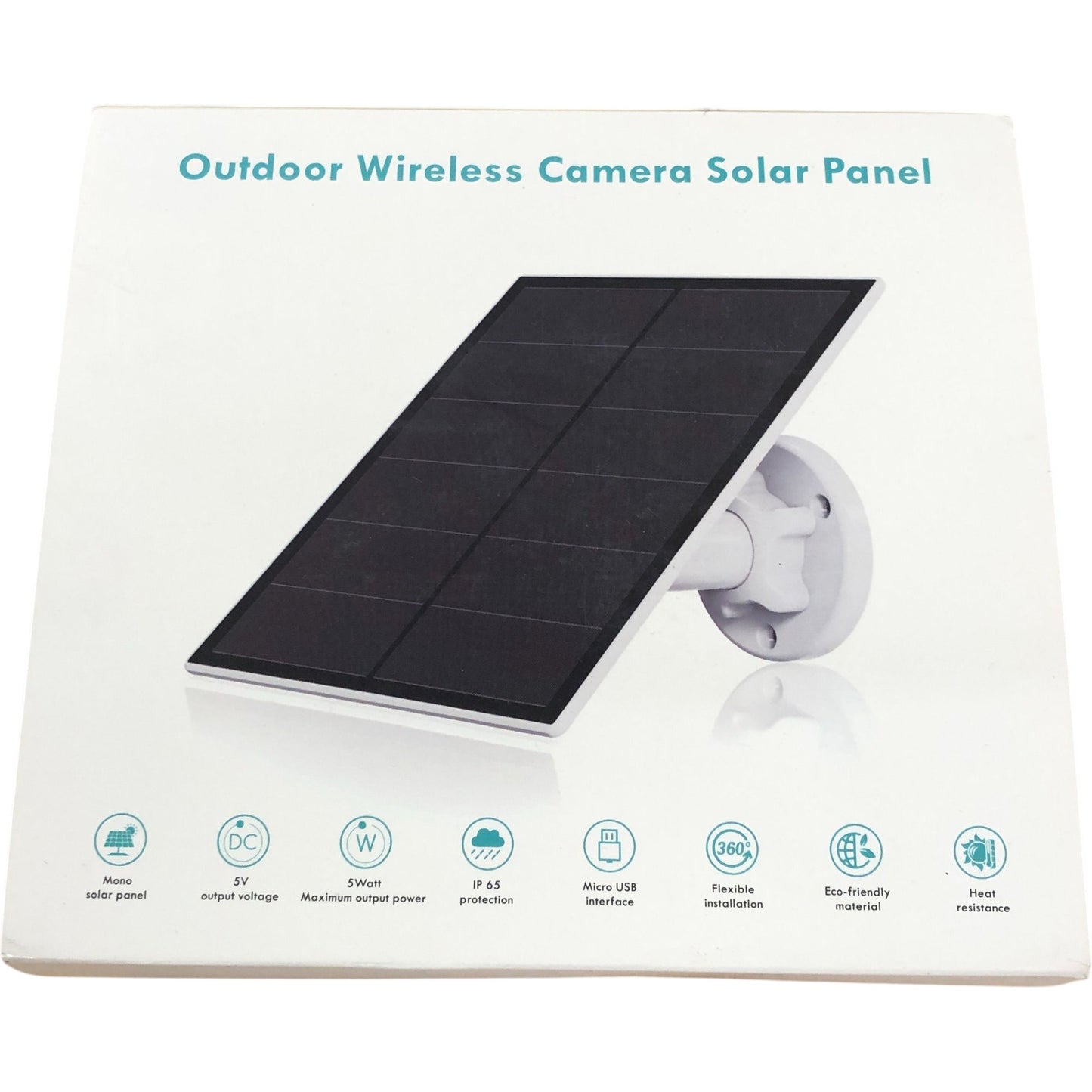 Outdoor Wireless Camera Solar Panel 5W Mono Solar Panel Eco Friendly IP65