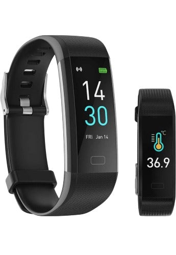 Runlio Fitness Tracker Smartband Biometric Monitor Health Tracker Black