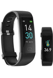 Runlio Fitness Tracker Smartband Biometric Monitor Health Tracker Black
