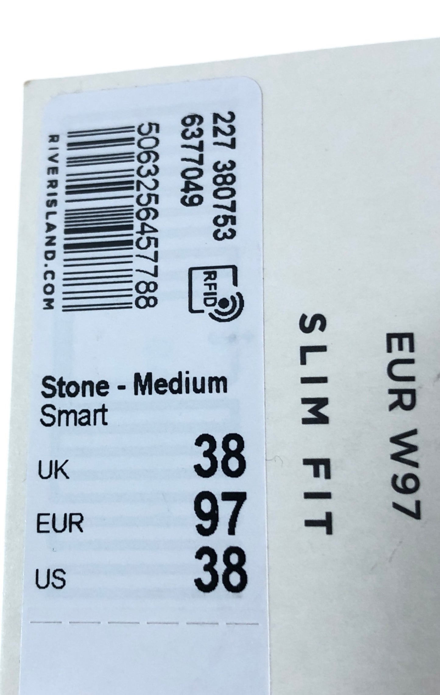 River Island Stone Slim Fit Smart Cargo Shorts UK38 Men's Casual Lightweight