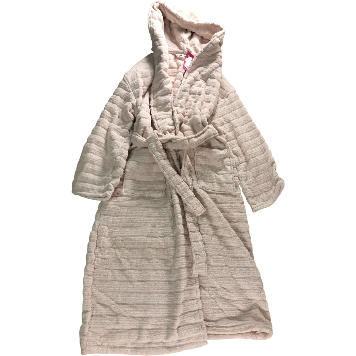 Women's Robe Soft Pink Organic Cotton Hooded Nightwear Size XS