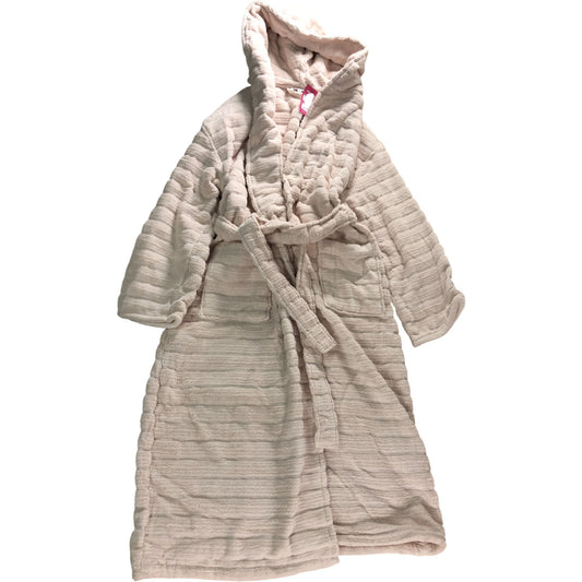 Women's Robe Soft Pink Organic Cotton Hooded Nightwear Size XS