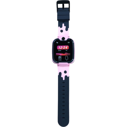 PTHTECHUS Kids Pink & Black Smart Watch Waterproof Touch Screen