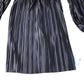 ASOS Design Pleated Dress UK 8 Women's Long Sleeve Brown Polyester