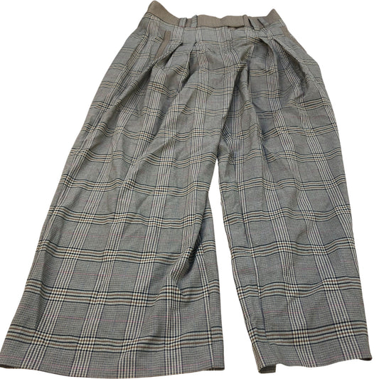River Island Women's Trousers UK12 High Waist Checked Design Pleated Style