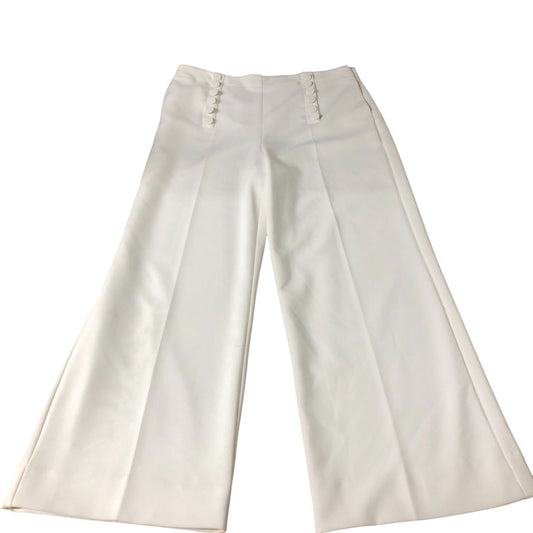 Branded Wide Leg Trousers UK16 Women's White High Waisted Soft Fabric