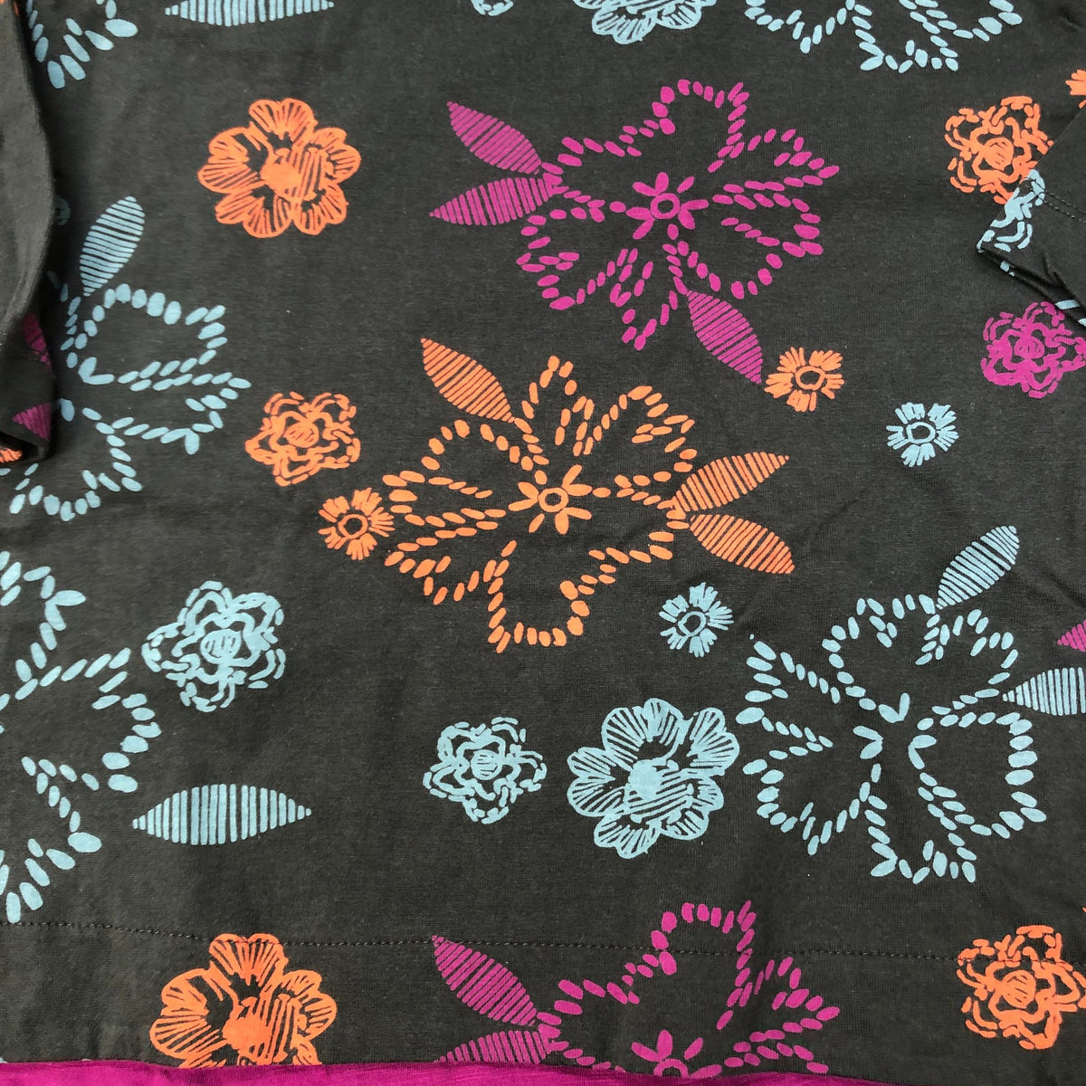 Weird Fish Organic Cotton Tunic Top Size 16 Women's Floral Print Fir Green
