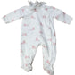 Lapinou Bunny All In One Baby Pink Floral Organic Cotton 1-3M