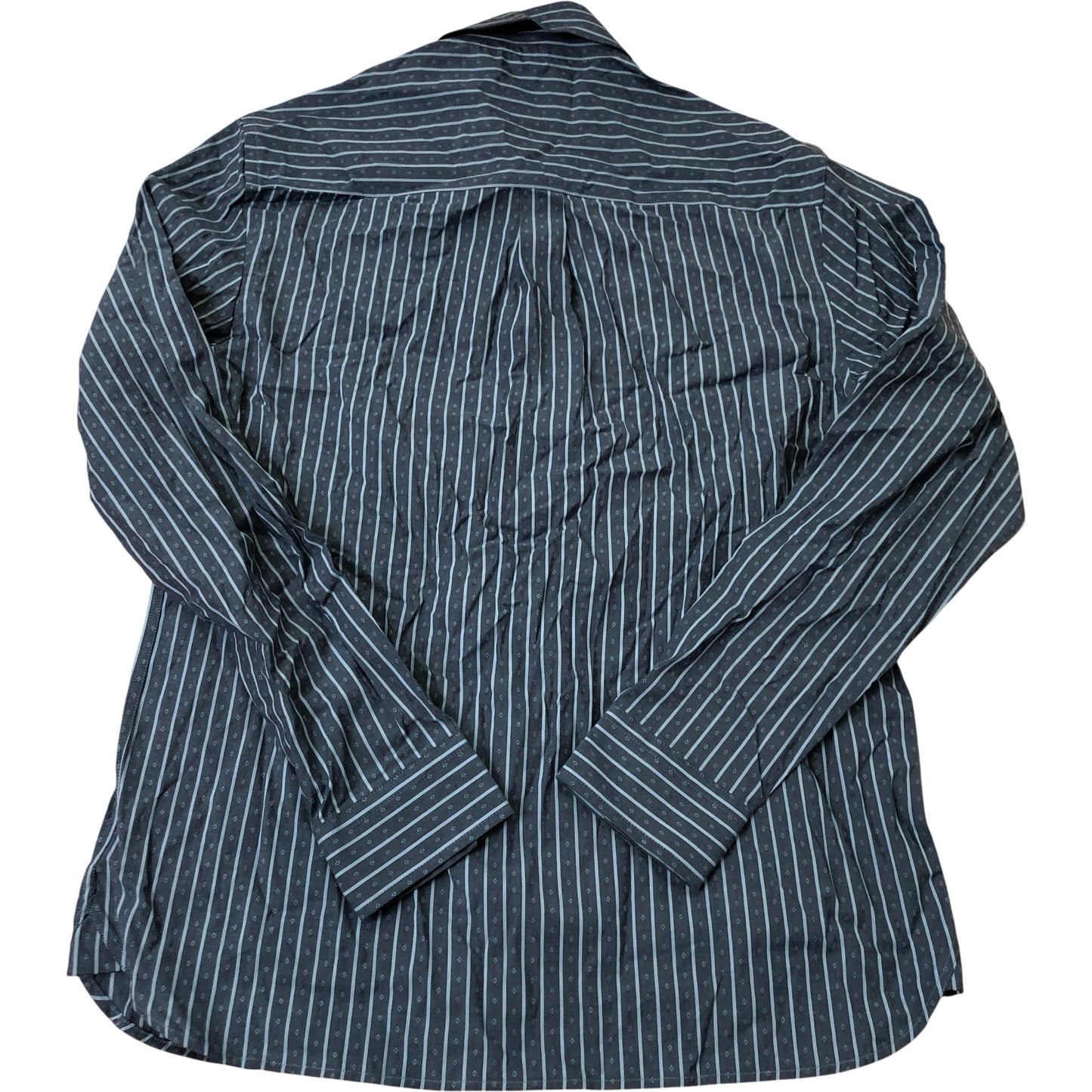 Navy Striped Casual Shirt Size Medium Men's Cotton Design