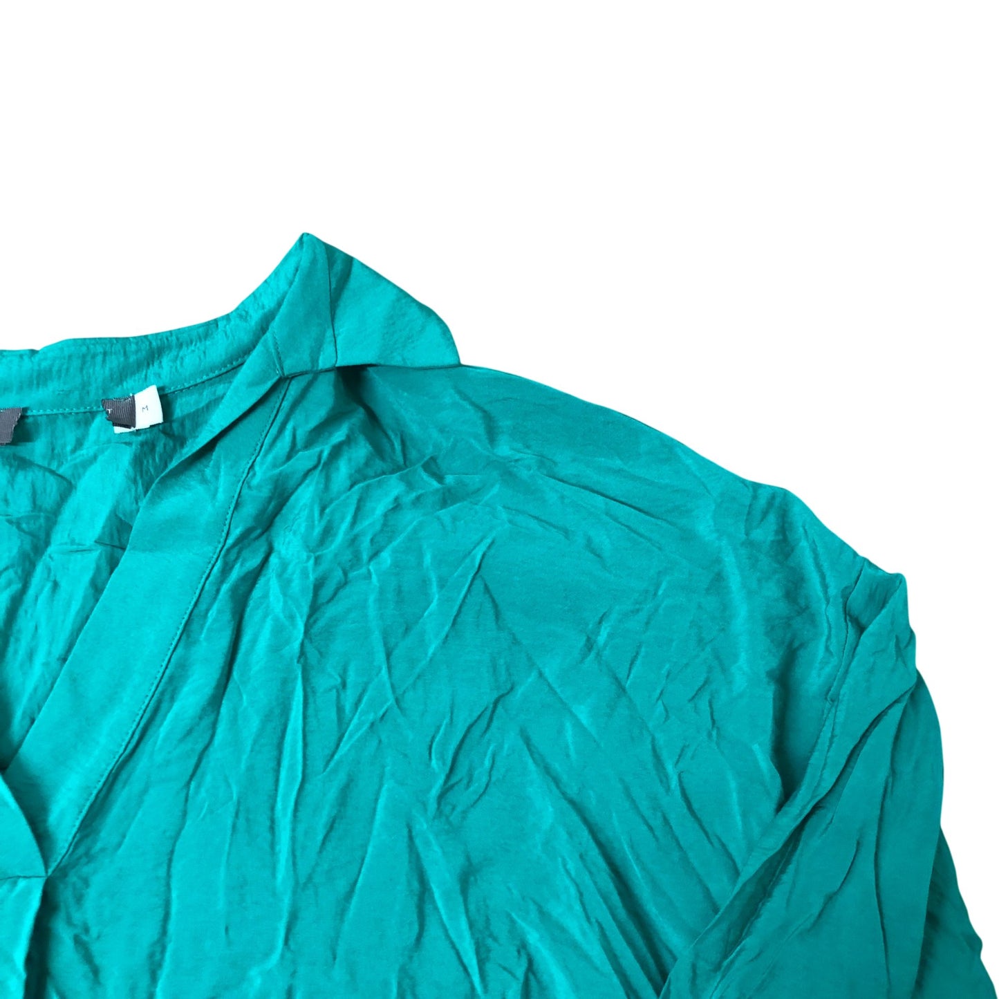 Women's Green Open Collared Shirt Size M