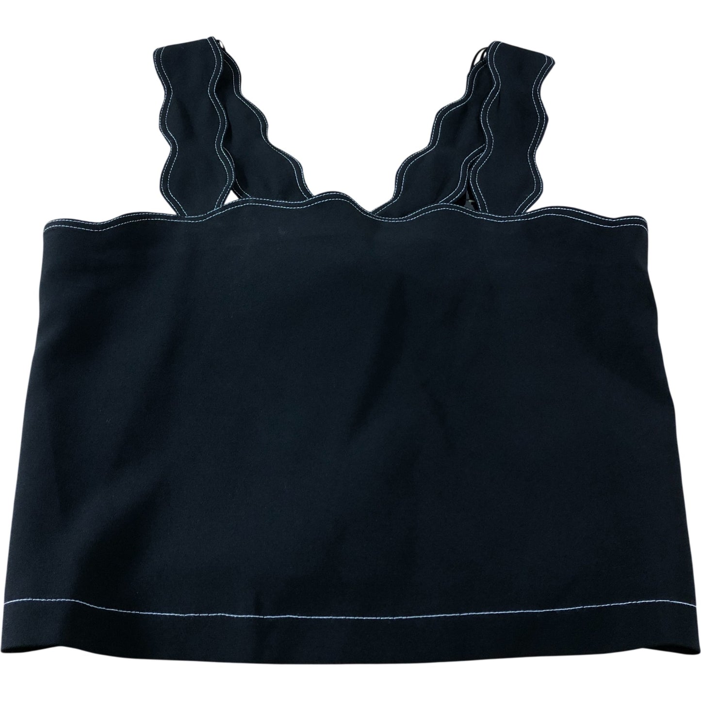 Claudie Pierlot Black Scalloped Crepe Top - Size 10