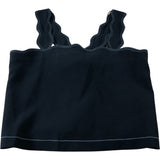 Claudie Pierlot Black Scalloped Crepe Top - Size 10