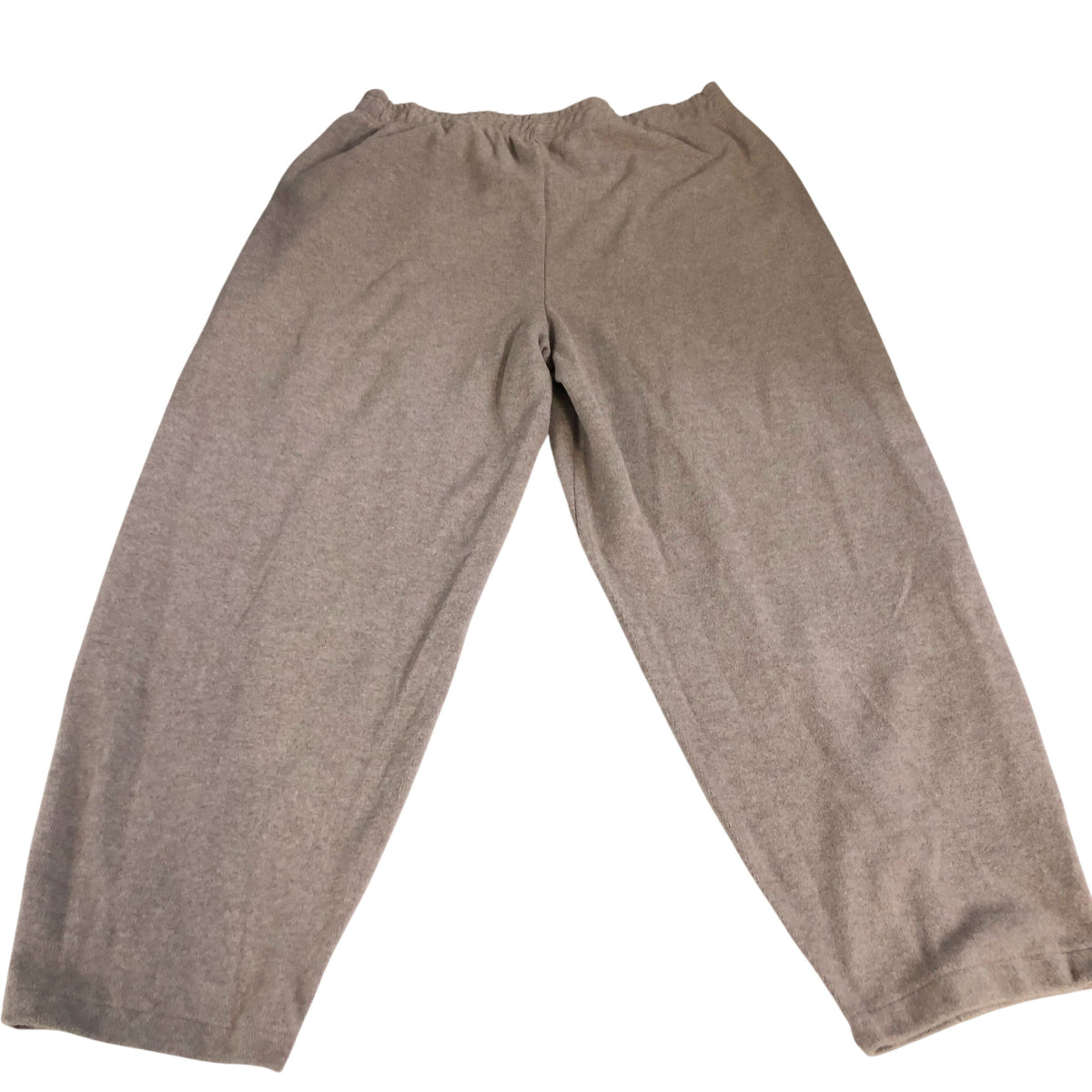 Trousers Beige Relaxed Wide Leg Fit Joggers Cotton Mix