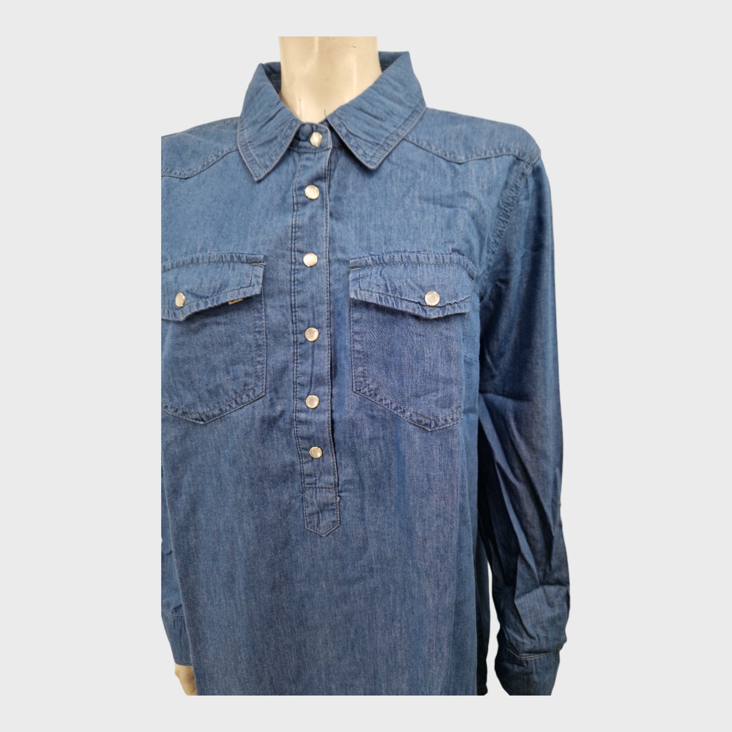 M & Co Blue Denim Shirt