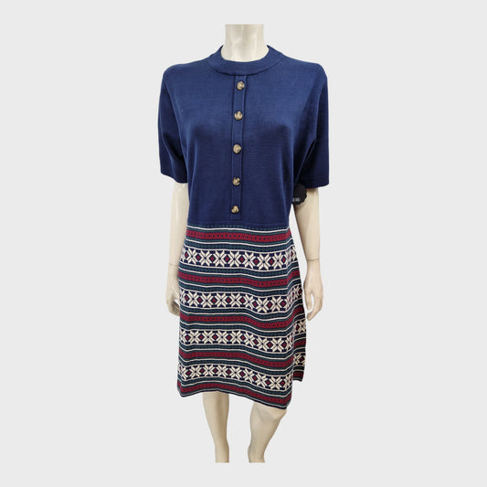 Branded Navy Nordic Dress