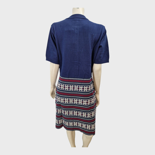 Branded Navy Nordic Dress