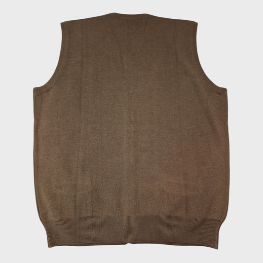 Franco Ponti Taupe Sleeveless Cardigan