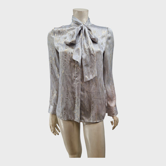 Reiss Grey Metallic Blouse