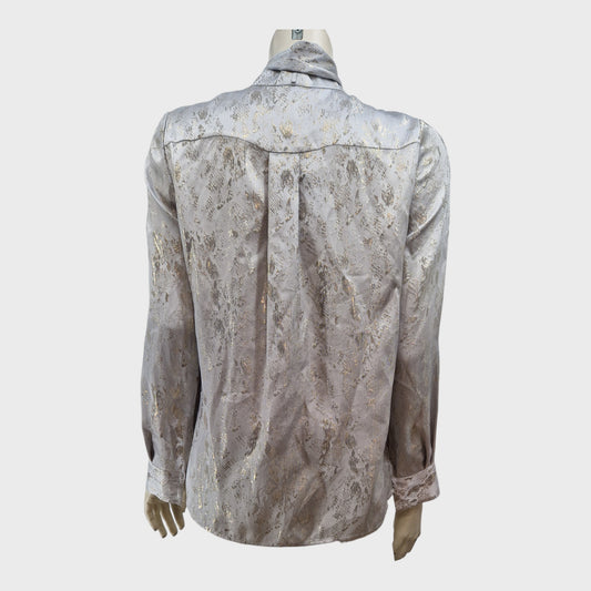 Reiss Grey Metallic Blouse