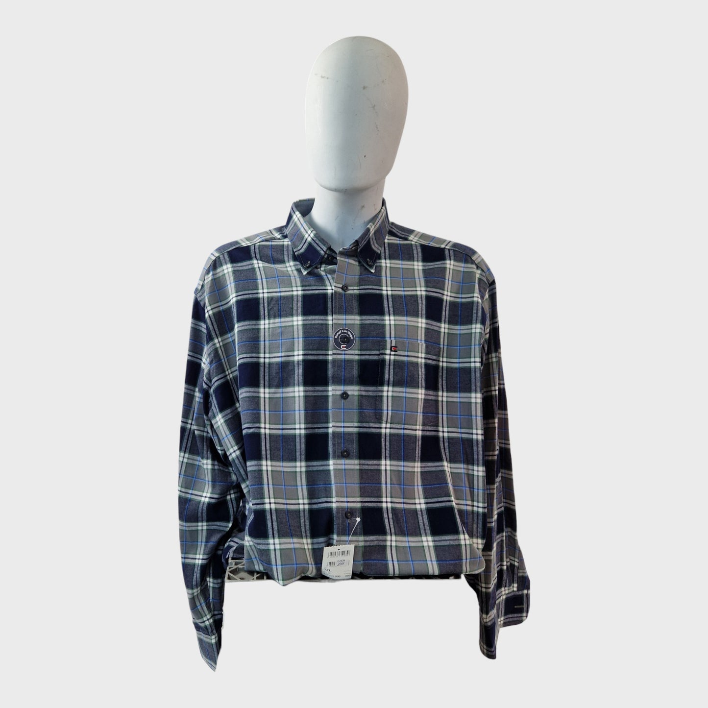 Casa Moda Navy/Grey Plaid Shirt