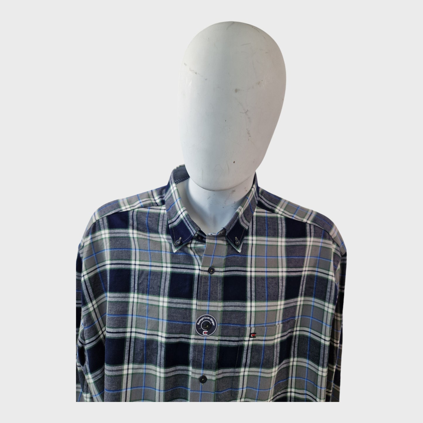 Casa Moda Navy/Grey Plaid Shirt