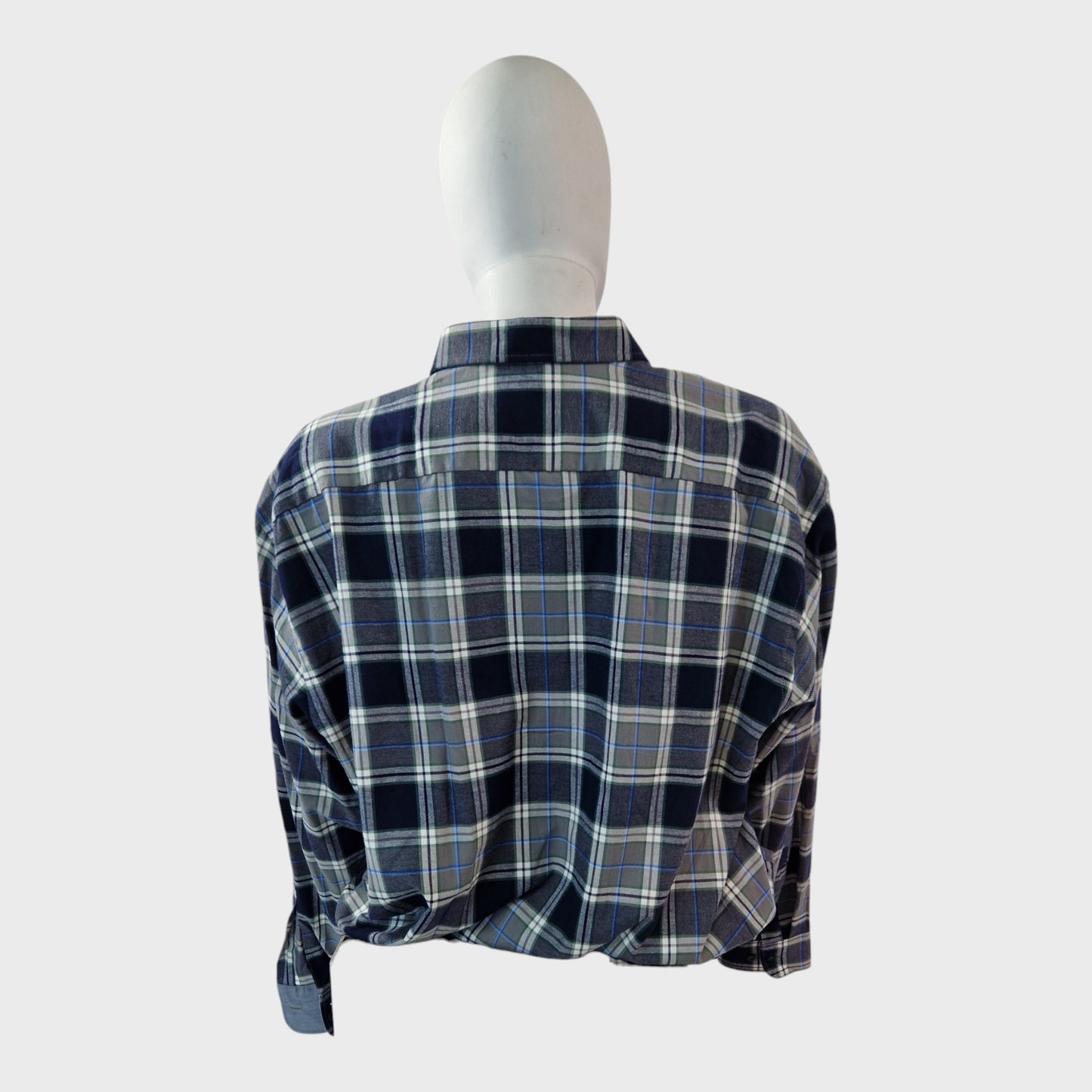 Casa Moda Navy/Grey Plaid Shirt