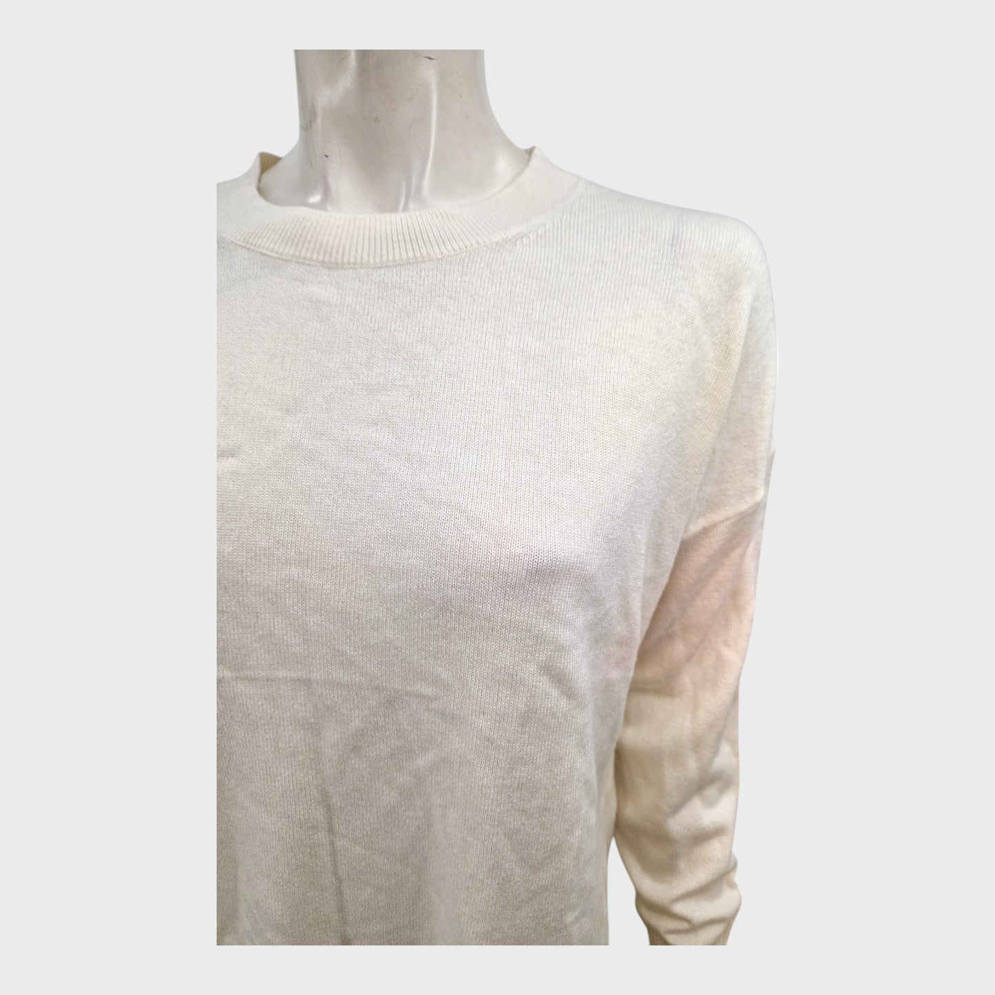 Branded Ivory Button Jumper - Size 8