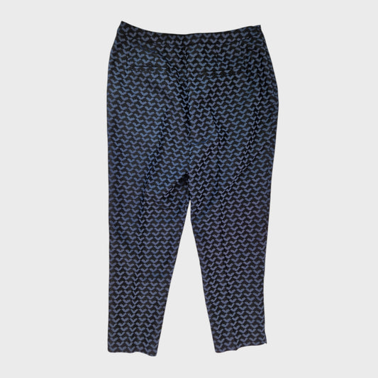 Eastex Navy/Black Patterned Trousers - Size 14