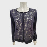 Jacques Vert Black Lace Cardigan -Size 16