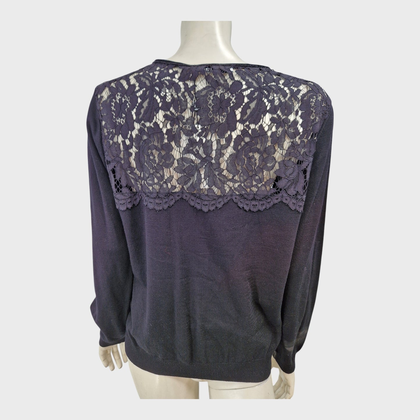 Jacques Vert Black Lace Cardigan -Size 16