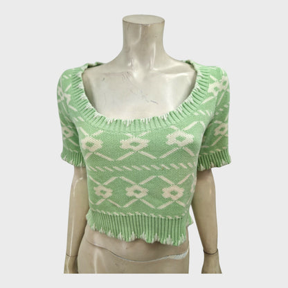 Kitri Pistachio Cropped Sweater - Size 10