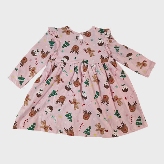 Girl's Pink Christmas Dress