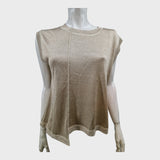 Branded Gold Metallic Asymmetric T-Shirt -Size 12