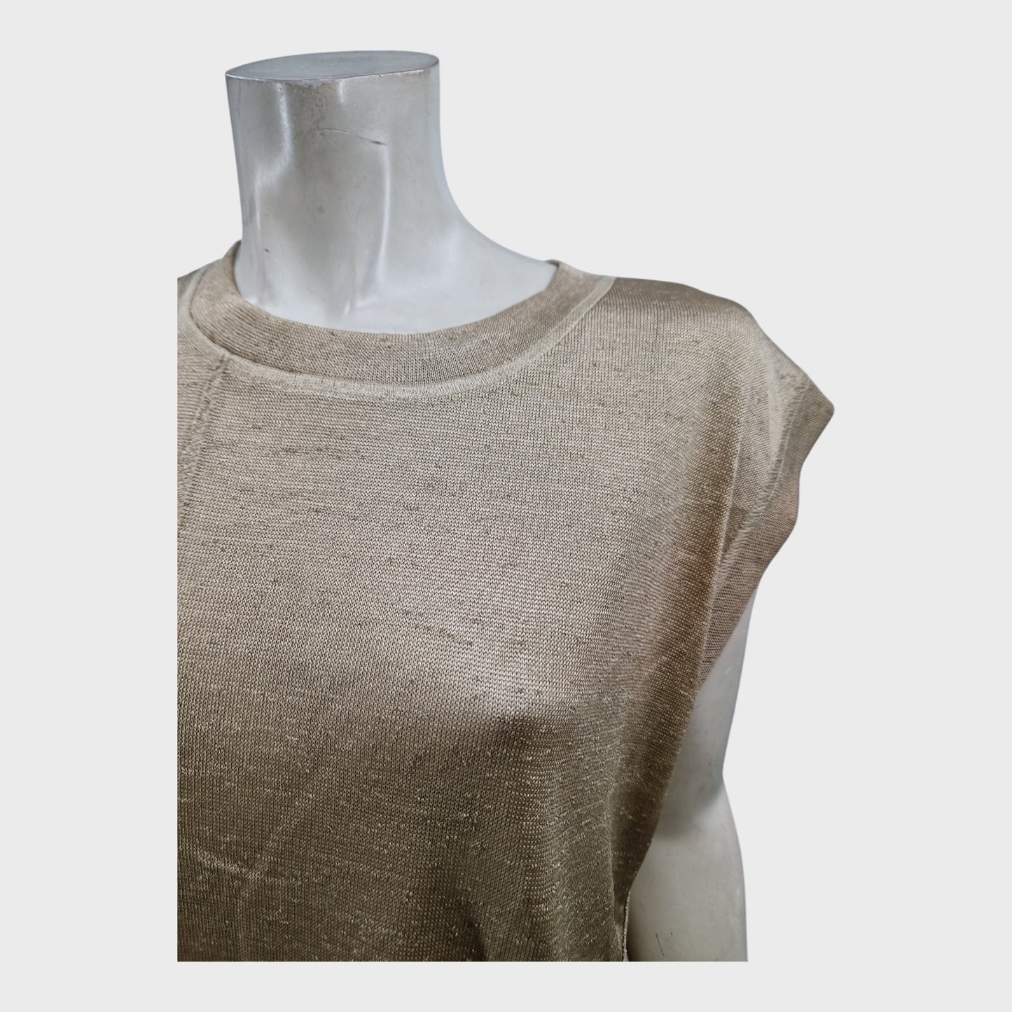 Branded Gold Metallic Asymmetric T-Shirt -Size 12