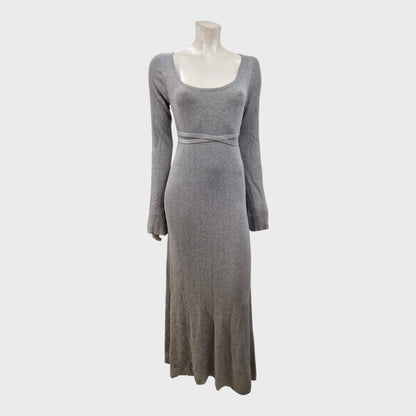 Kitri Grey Ribbed Knit Dress - Size 8