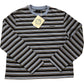 Covernat Horizontal Stripe Long Sleeve Top Small Women's Dark Navy Cotton