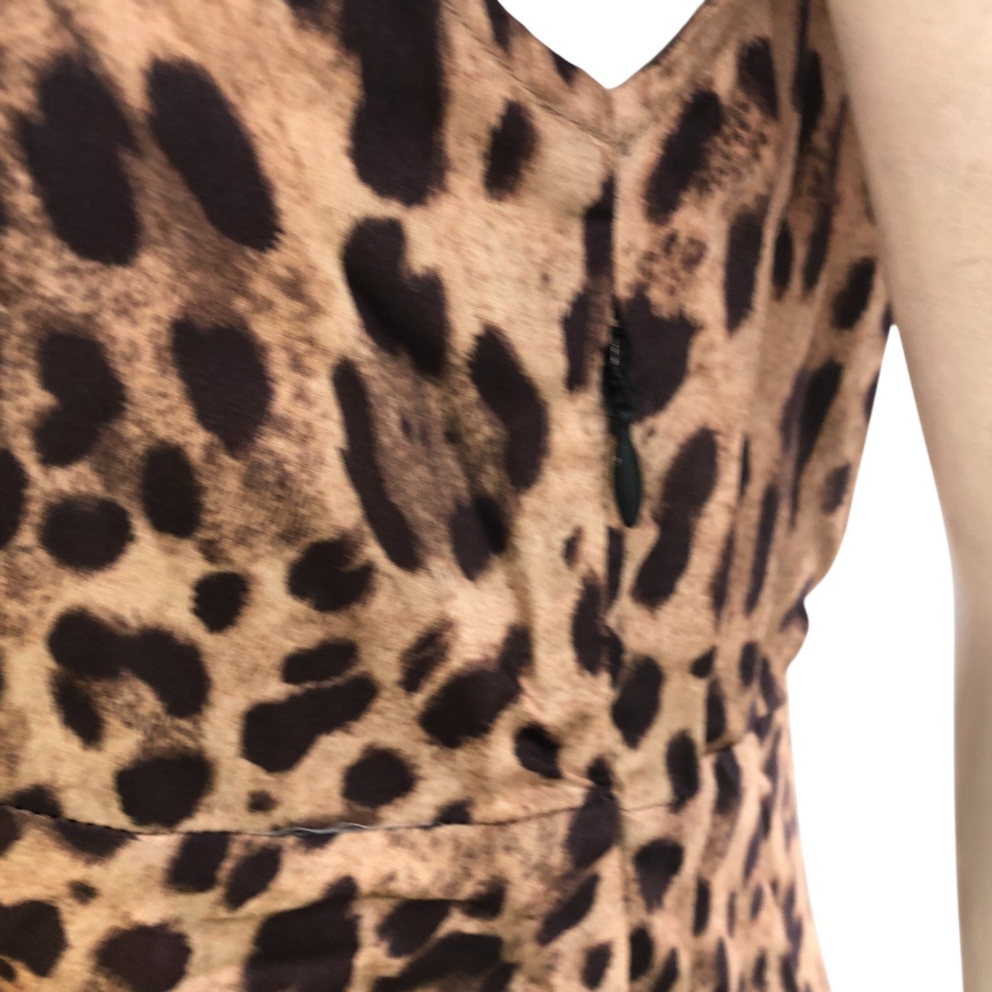RIXO Leopard Print Maxi Dress UK12 Women's Casual Sleeveless Lace Detail