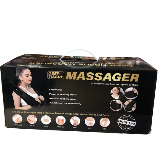 Deep Tissue Massager Black Powerful Motor Easy To Use Heat Speed Control