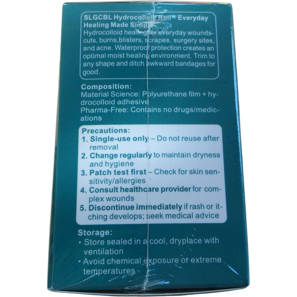 SLGCBG Hydrocolloid Roll 2in X 6ft Waterproof Adhesive Wound Care Bandage