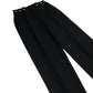 Pleated Trousers Women's High Waist Black Button Detail UK6