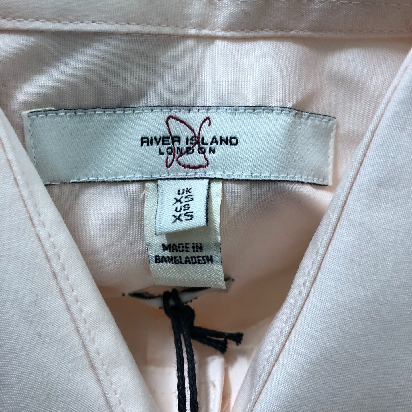 River Island Long Sleeve Shirt XS Men's Cotton Blend Formal Light Pink