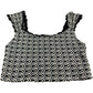 River Island Black And White Patterned Textured Crop Top - Size 14