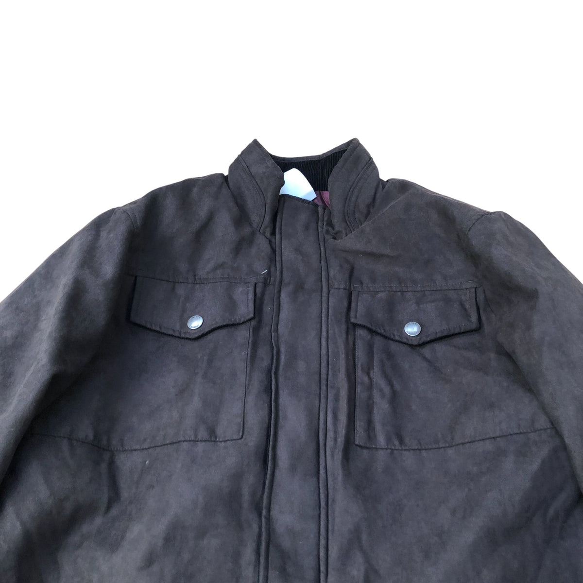 Men's Brown Polyester Casual Jacket with Pockets XL