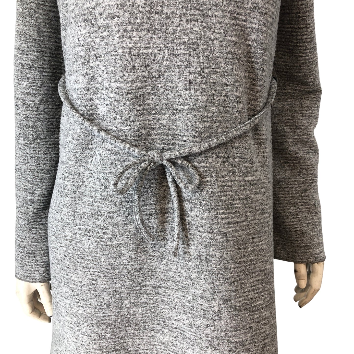 Women's Long Sleeve Grey Knit Dress Size UK12 Casual