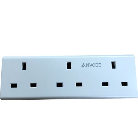ANVODE 3 Way Plug Extension WPG-B5201-A 3250W UK 13A Max Power Socket
