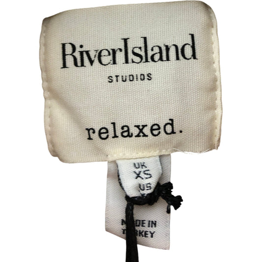 River Island Relaxed Knit Skirt XS Women's Light Brown Pleated Casual Wear